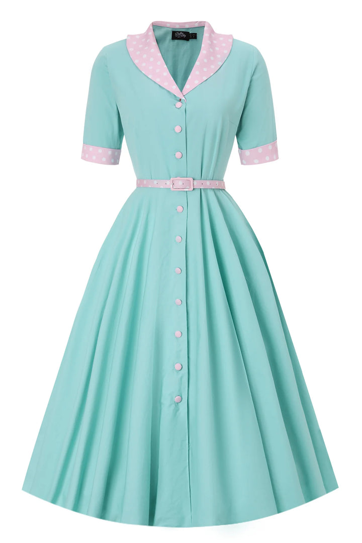 PREORDER - Mollie Mint Blue Shirt Dress - Expected dispatch 1st of September