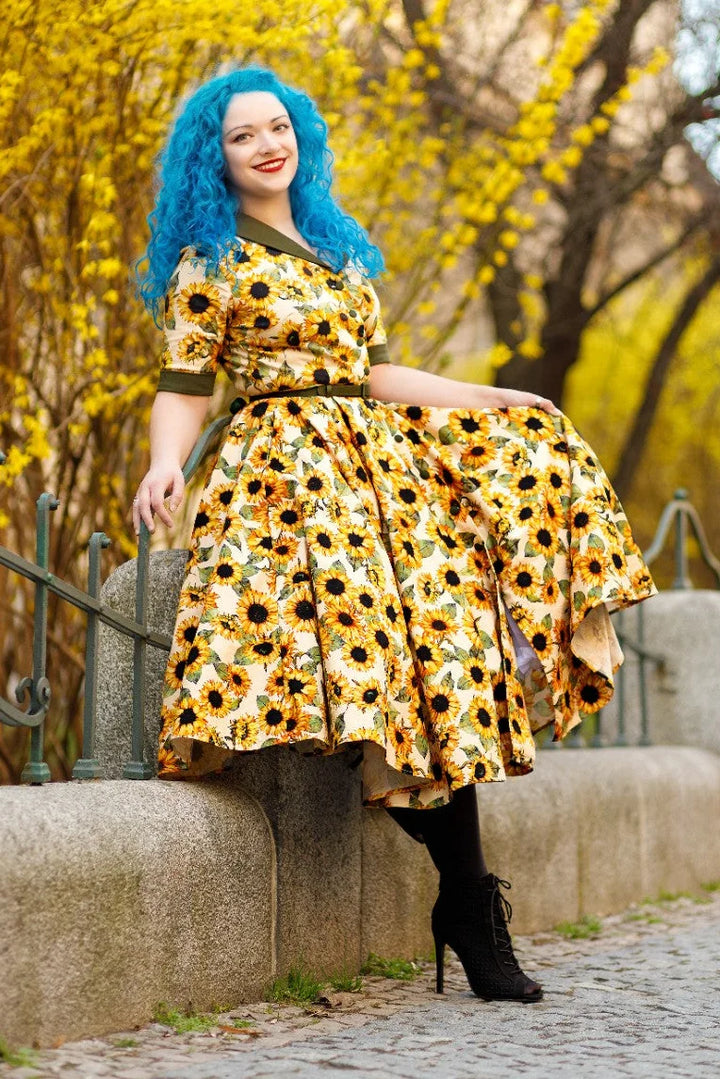 PREORDER - Mollie Sunflower Shirt Dress - Expected dispatch 1st of September