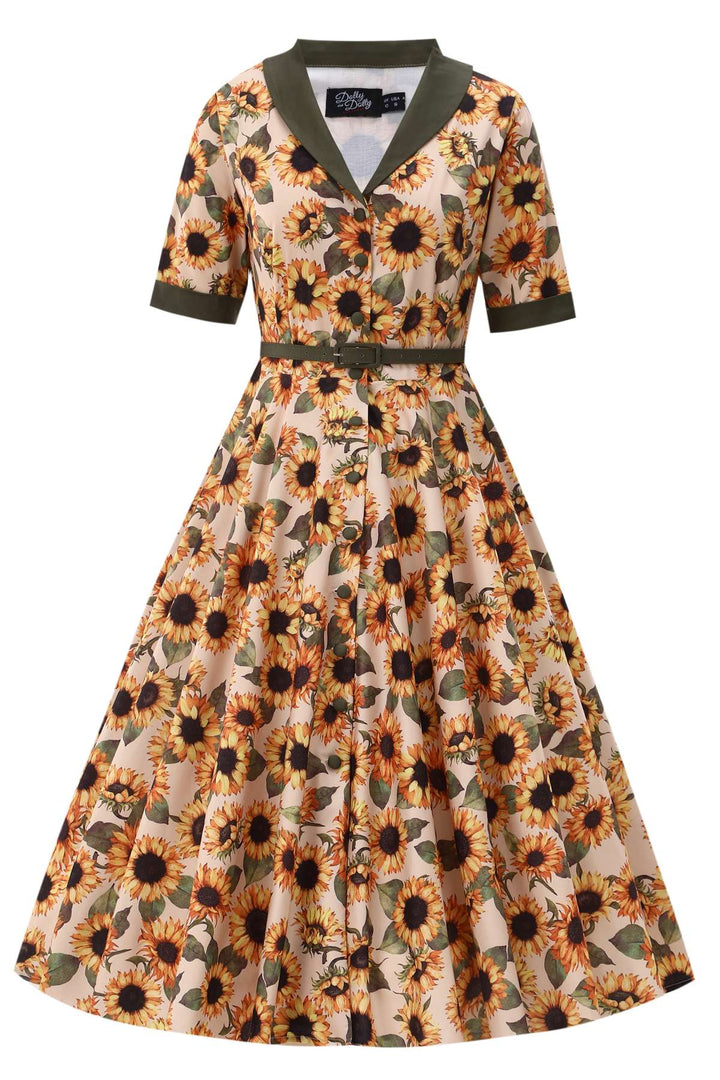 PREORDER - Mollie Sunflower Shirt Dress - Expected dispatch 1st of September