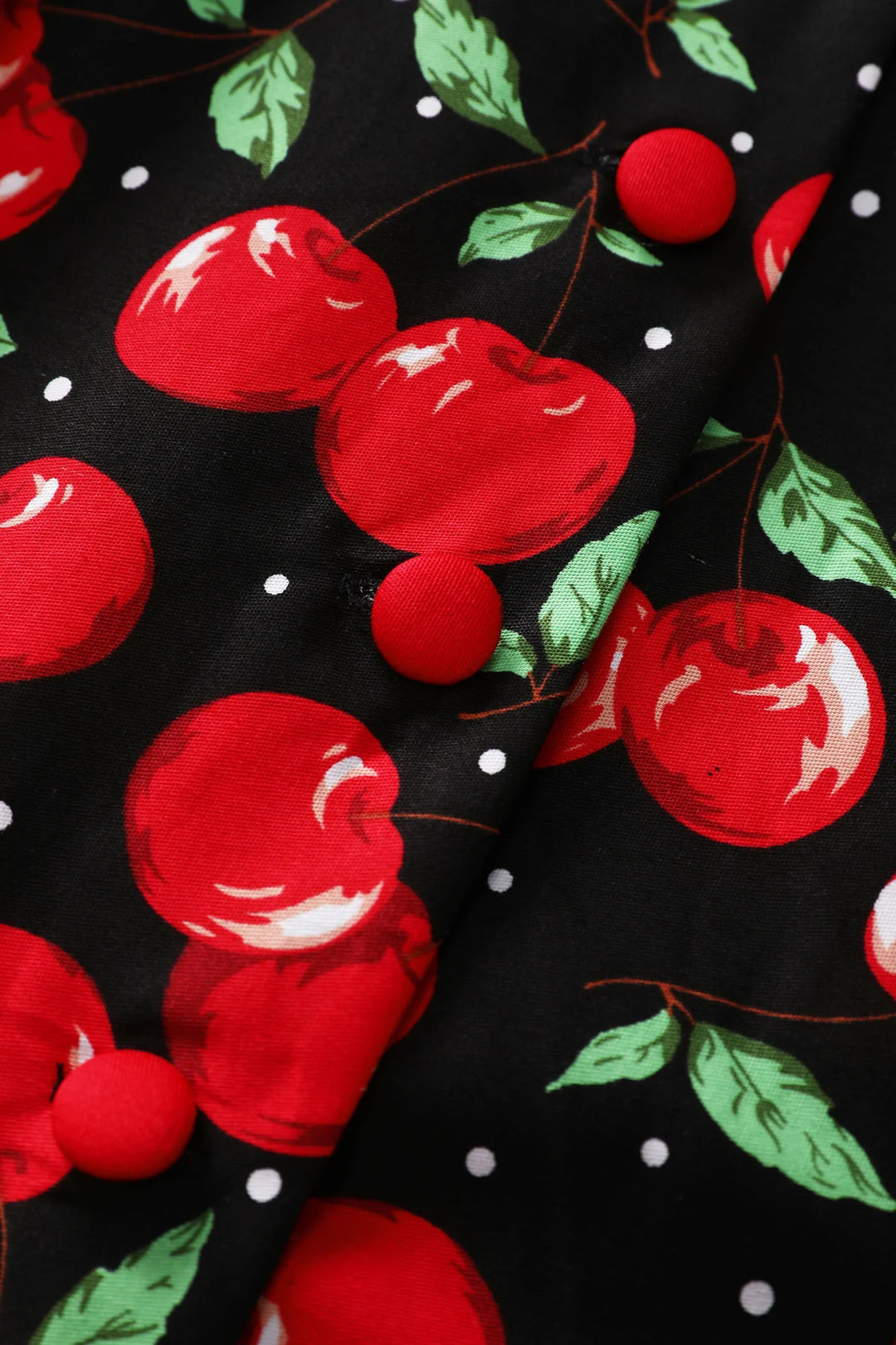 PREORDER - Mollie Black Red Cherry Shirt Dress - Expected dispatch 1st of July