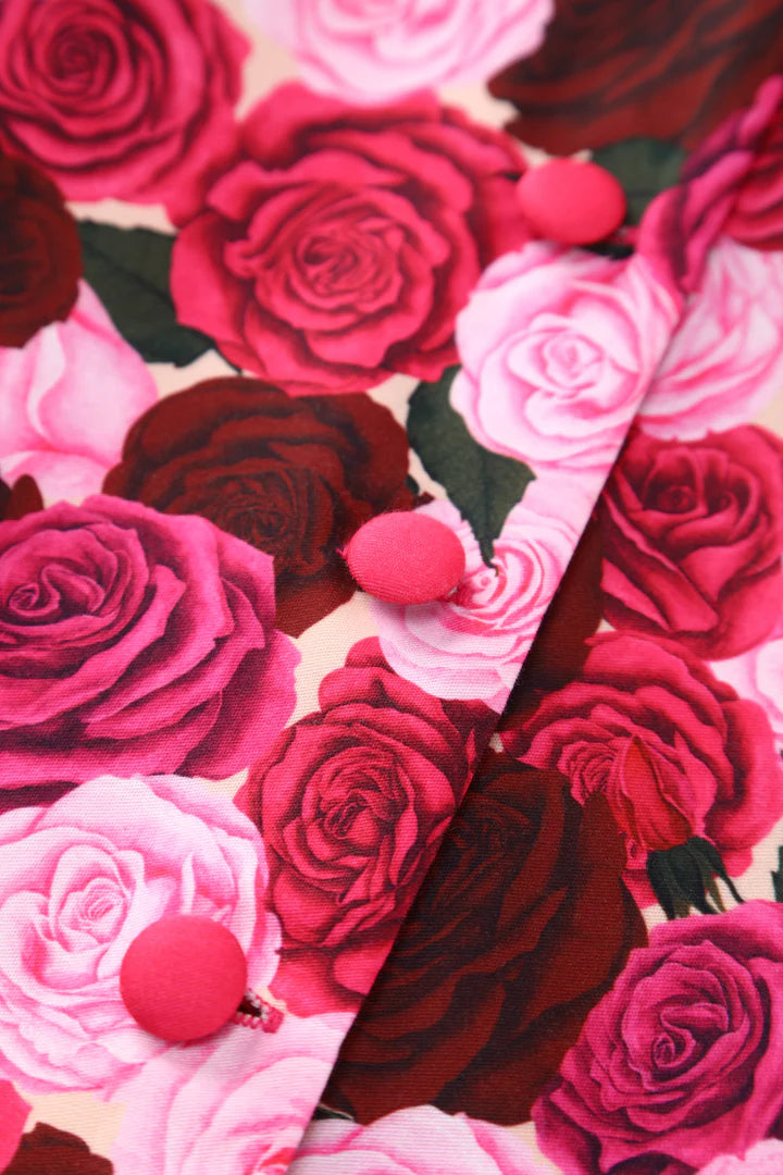 PREORDER - Mollie Pink Rose Garden Shirt Dress - Expected dispatch 24th of June