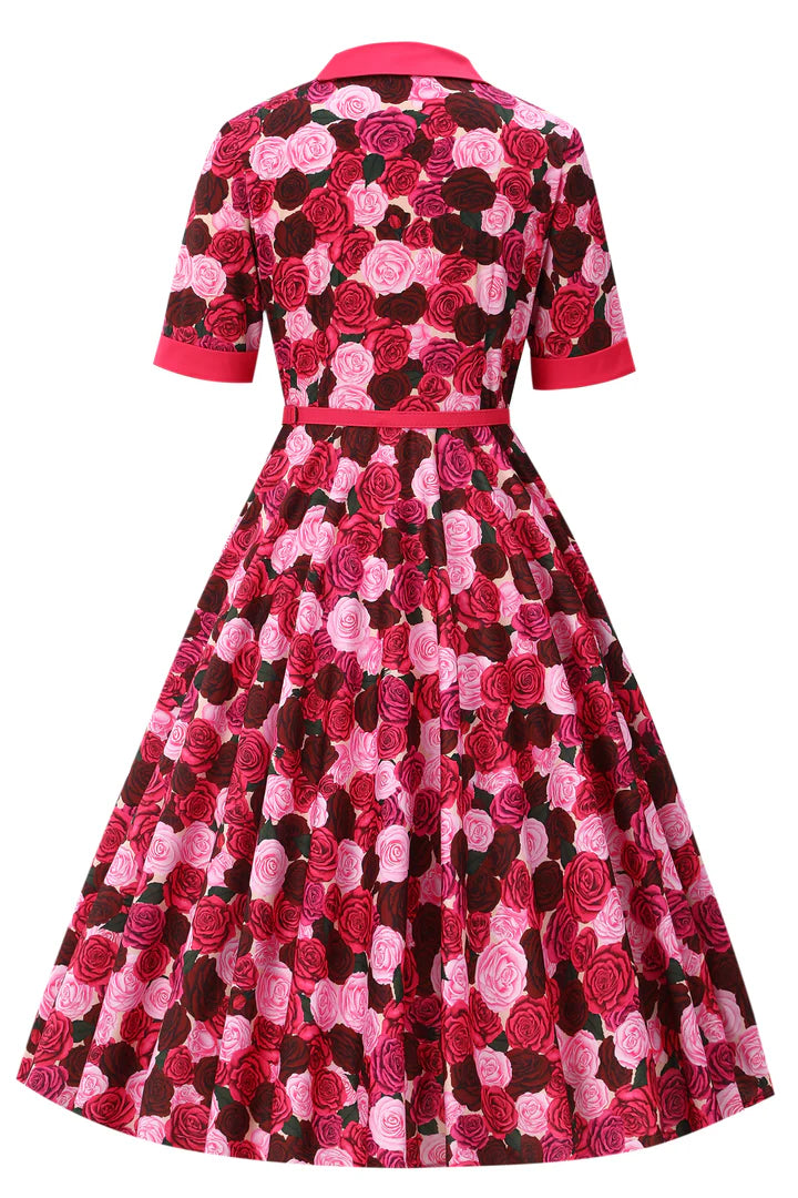 PREORDER - Mollie Pink Rose Garden Shirt Dress - Expected dispatch 24th of June