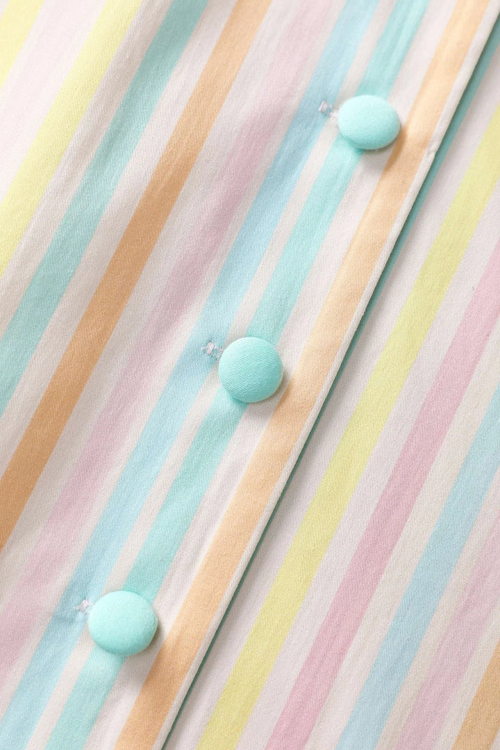 PREORDER - Mollie Pastel Mint Stripe Shirt Dress - Expected dispatch 1st of September