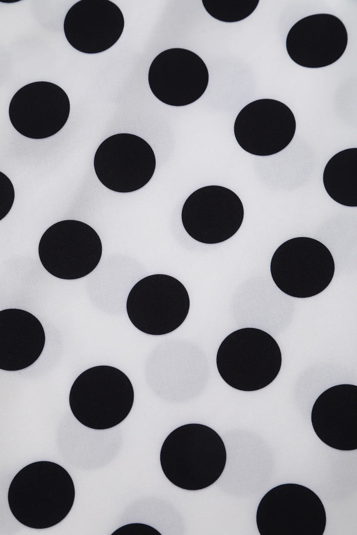 PREORDER - Mollie White and Black Polka Shirt Dress - Expected dispatch 1st of September