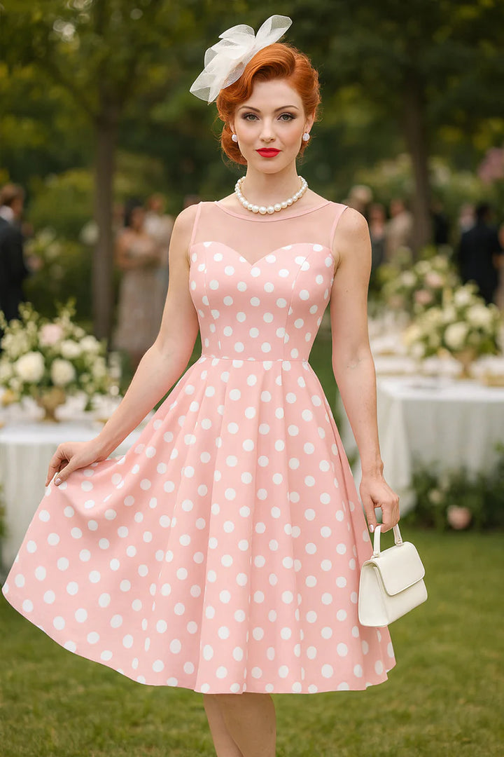 PREORDER - Blair Light Pink Polka Mesh Dress - Expected dispatch 3rd of June