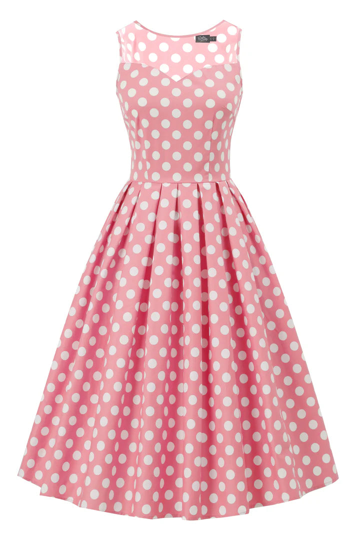 PREORDER - Blair Light Pink Polka Mesh Dress - Expected dispatch 3rd of June