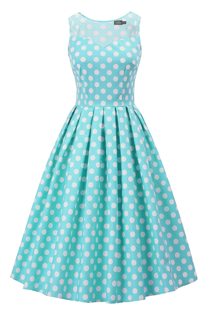 Blair Mint Green Polka Mesh Dress