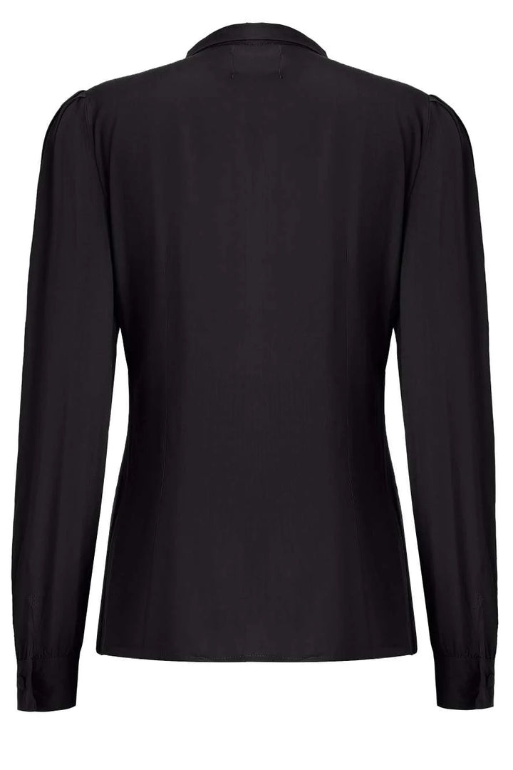 Margaret Midnight Black Bow-Tie Blouse