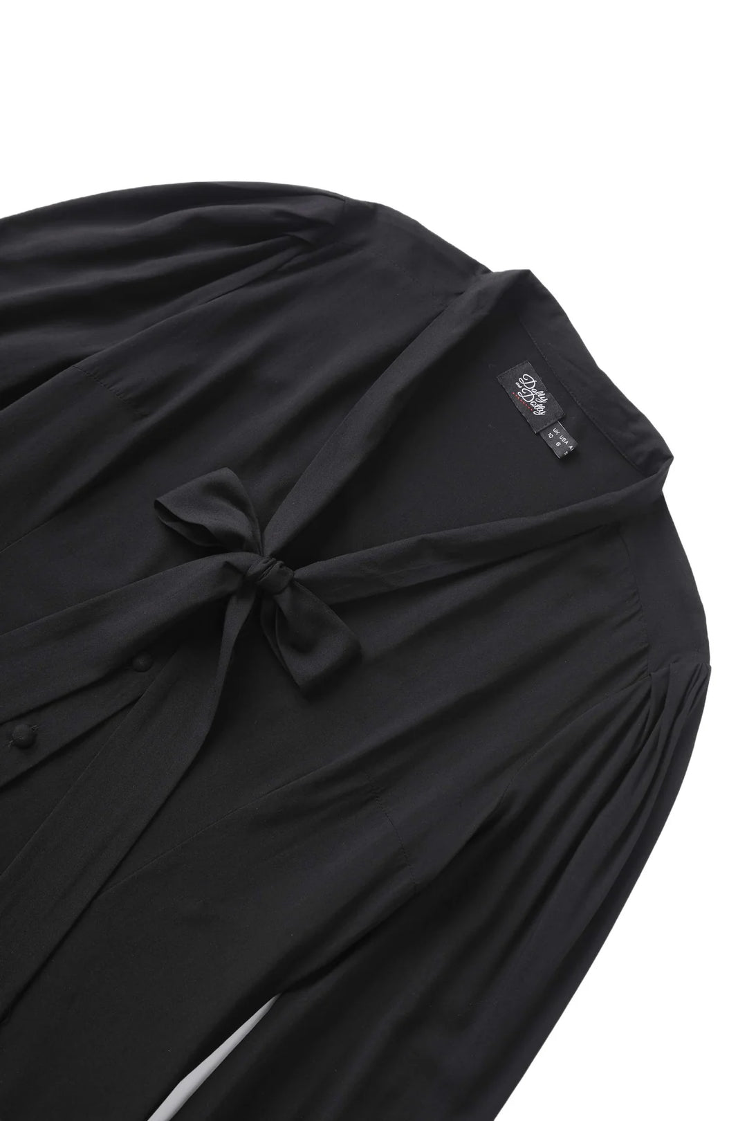 Margaret Midnight Black Bow-Tie Blouse