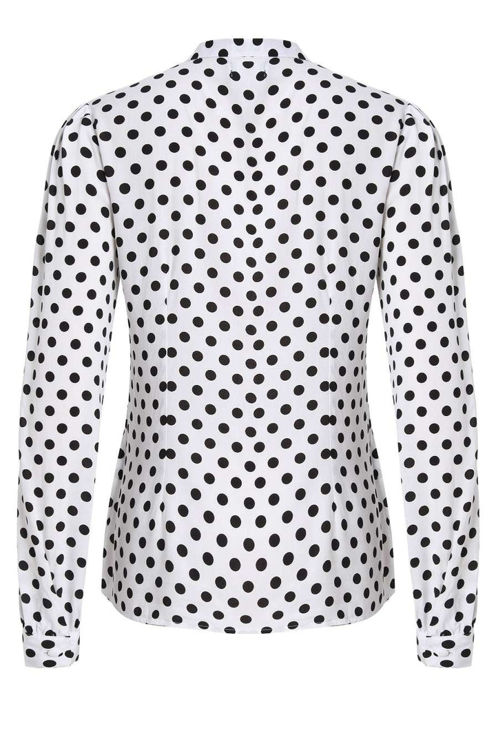 Margaret White Polka Bow-Tie Blouse