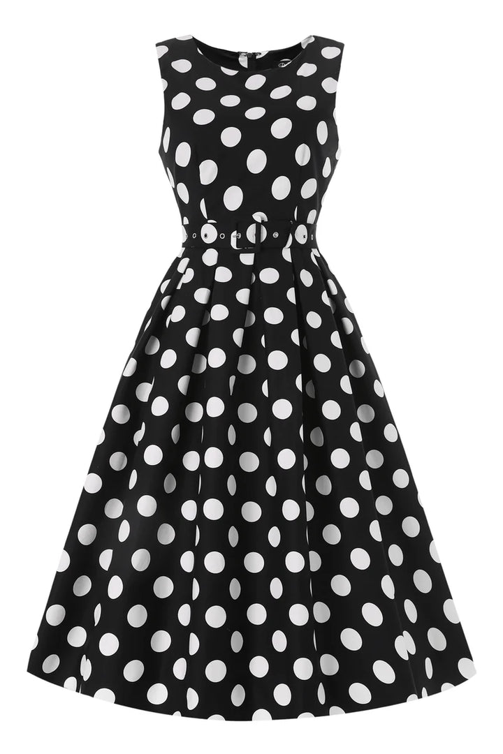 PREORDER - Helen Black Polka Dot Dress - Expected dispatch 10th of September
