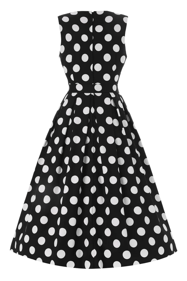 PREORDER - Helen Black Polka Dot Dress - Expected dispatch 10th of September