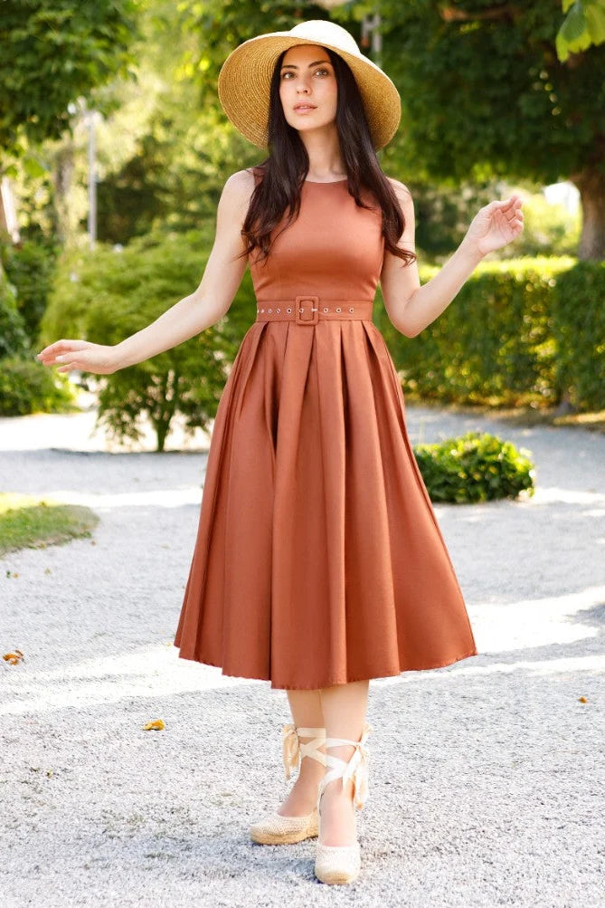 PREORDER - Helen Brown Midi Dress - Expected dispatch 10th of September