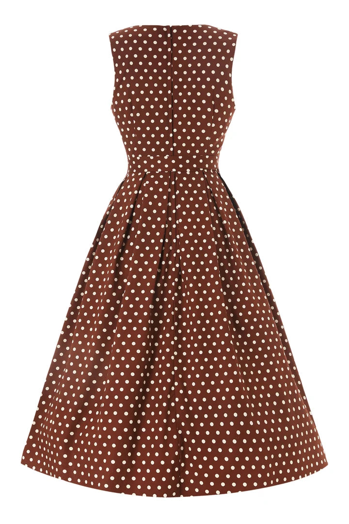 PREORDER - Helen Brown Polka Midi Dress - Expected dispatch 10th of September