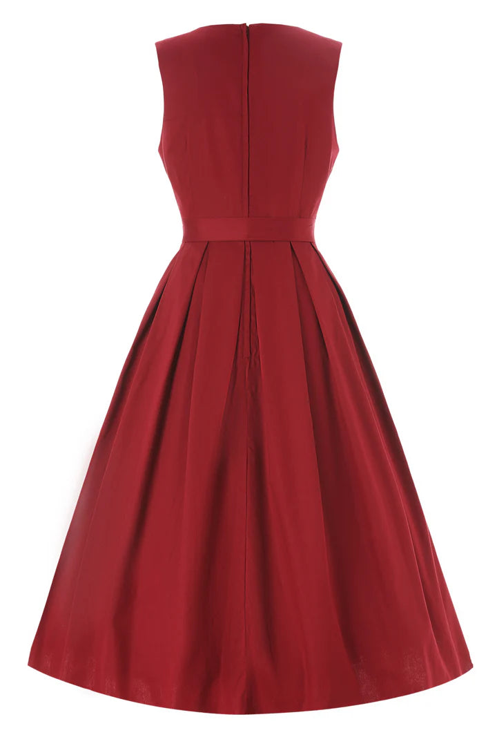 Helen Burgundy Dress