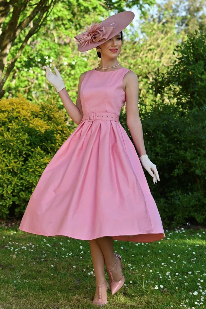 PREORDER - Helen Light Pink Midi Dress - Expected dispatch 10th of September