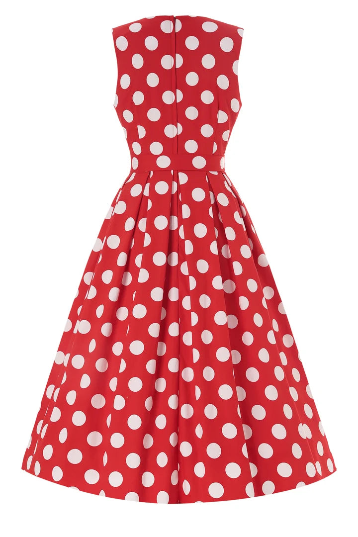 PREORDER - Helen Red Polka Dot Dress - Expected dispatch 10th of September