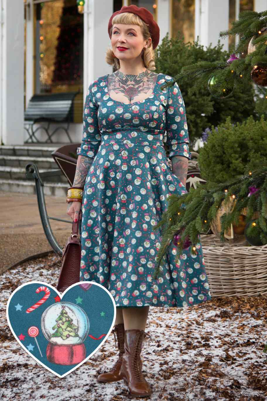 PREORDER - Scarlette Snow Globe Swing Dress - Estimated dispatch 28th of October