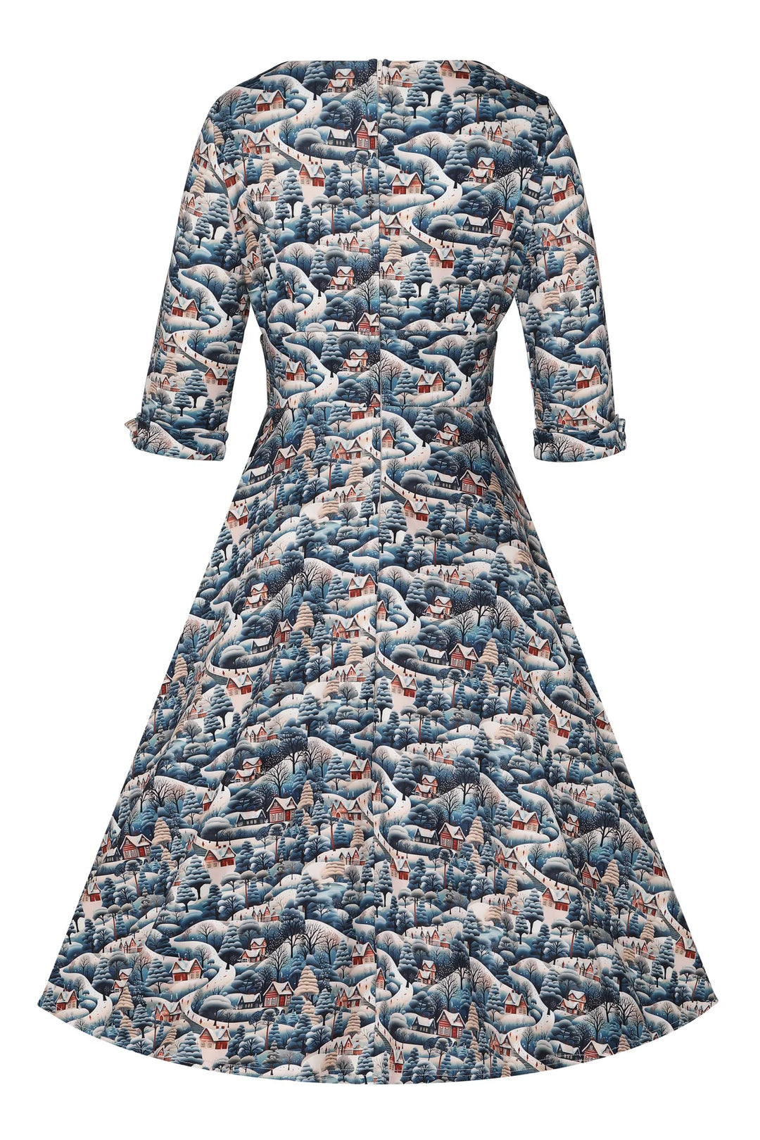 PREORDER - Scarlette Blue Winter Swing Dress - Estimated dispatch 5th of November