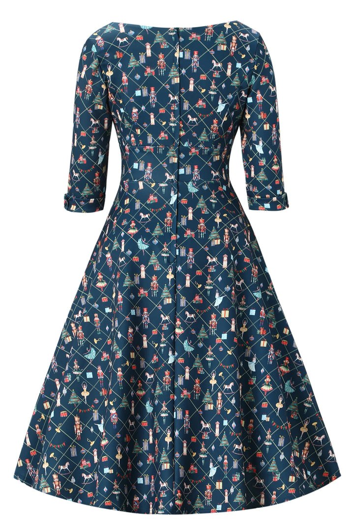 PREORDER - Scarlette Blue Nutcracker Swing Dress - Estimated dispatch 5th of November