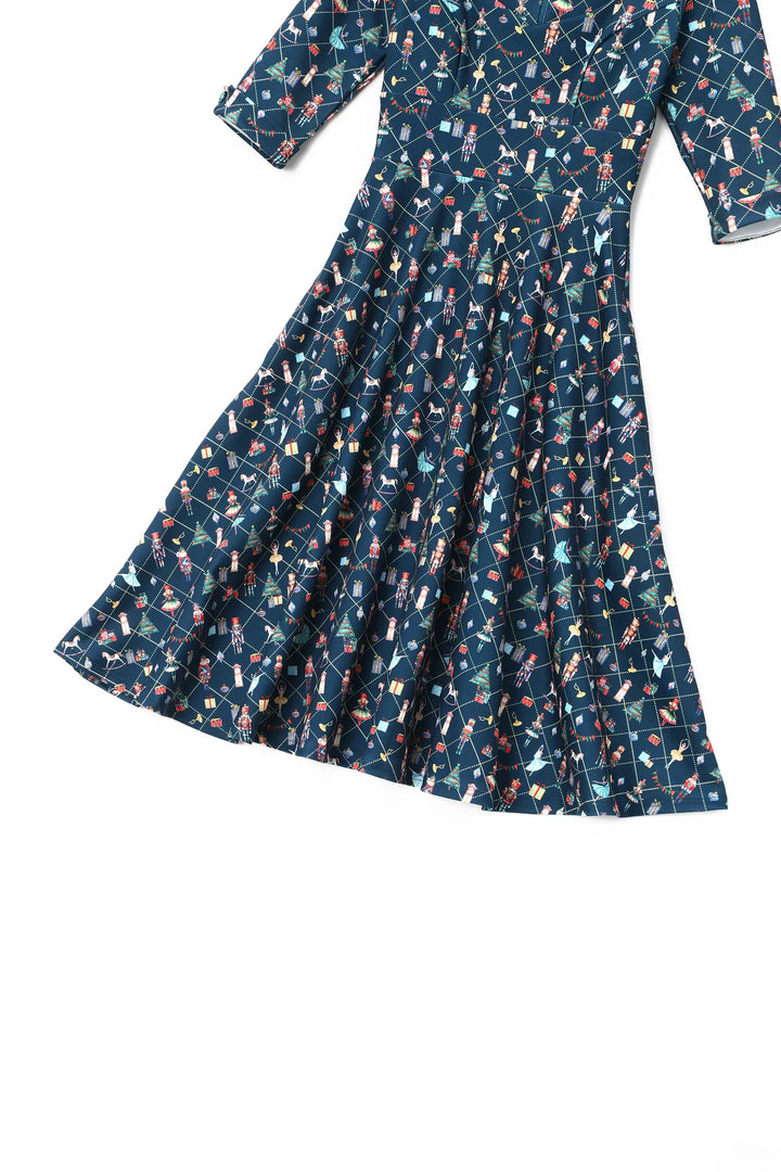 PREORDER - Scarlette Blue Nutcracker Swing Dress - Estimated dispatch 5th of November