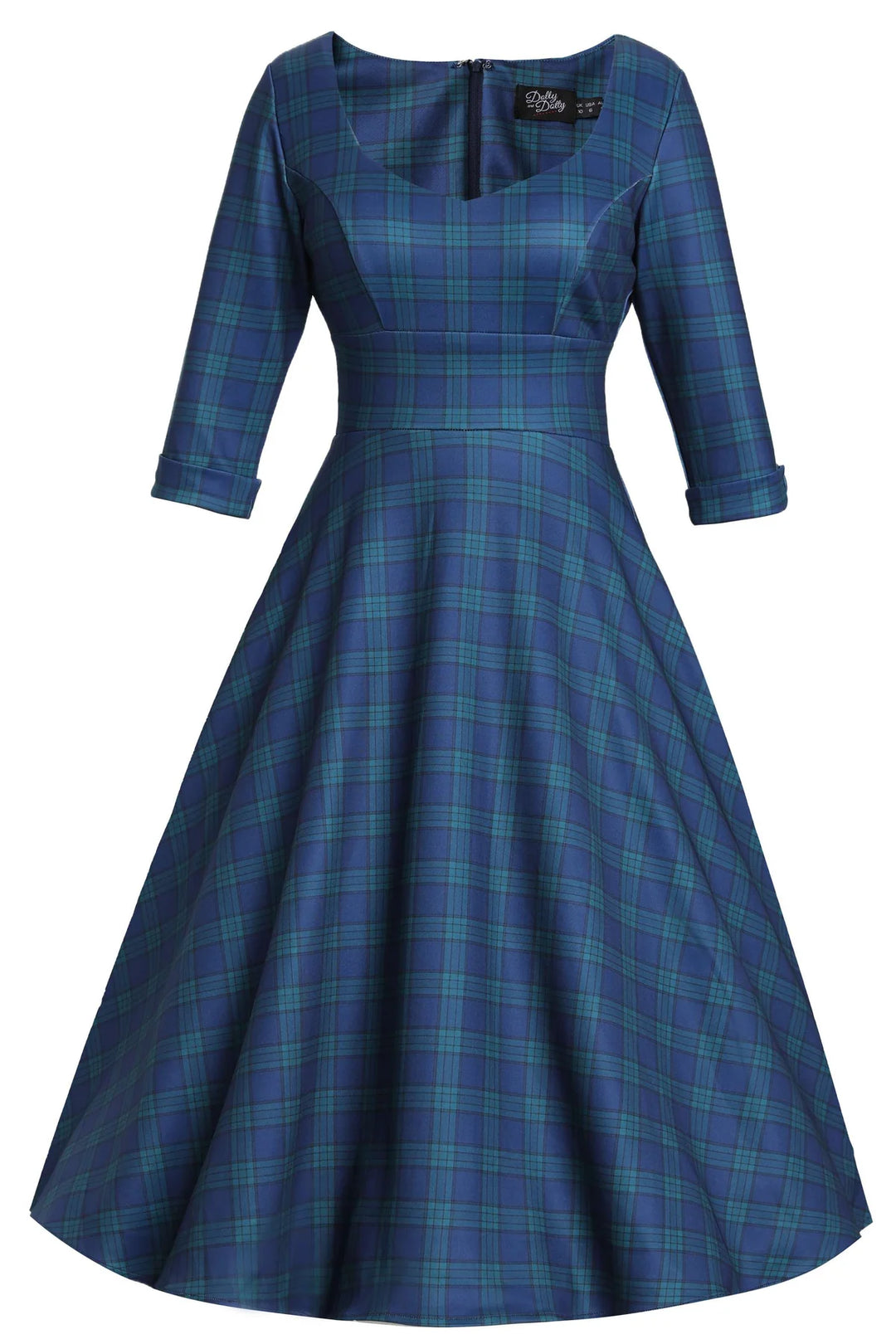 PREORDER - Scarlette Navy Check Swing Dress - Estimated dispatch 5th of November