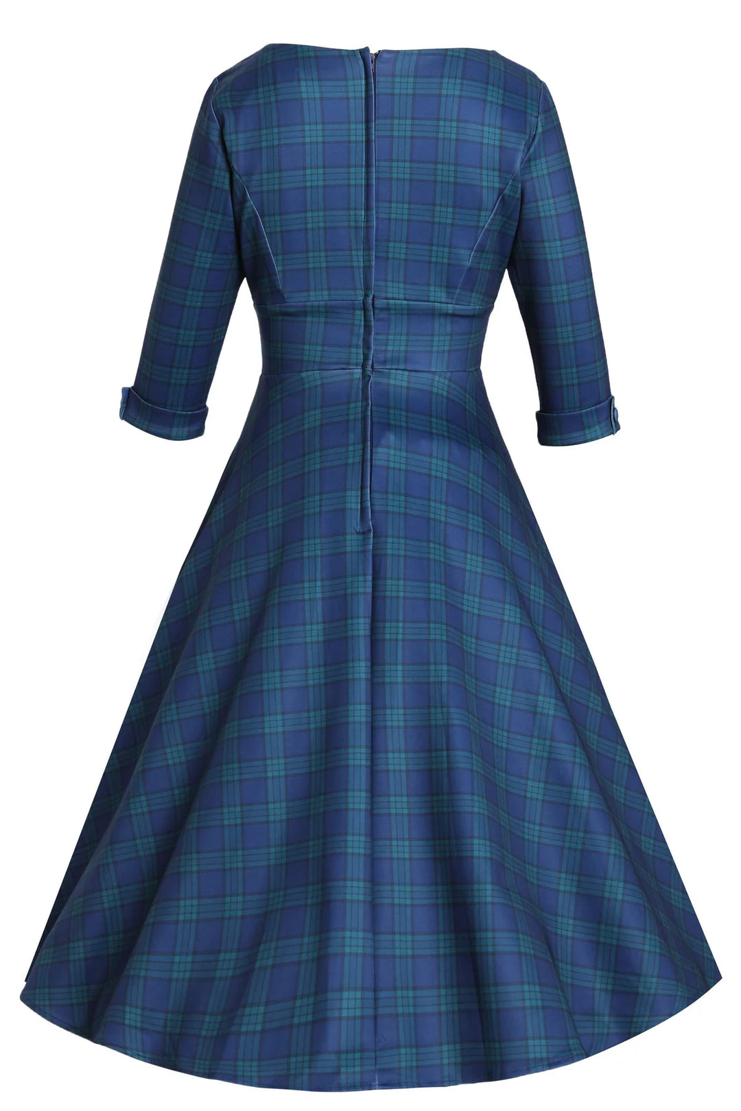 PREORDER - Scarlette Navy Check Swing Dress - Estimated dispatch 5th of November