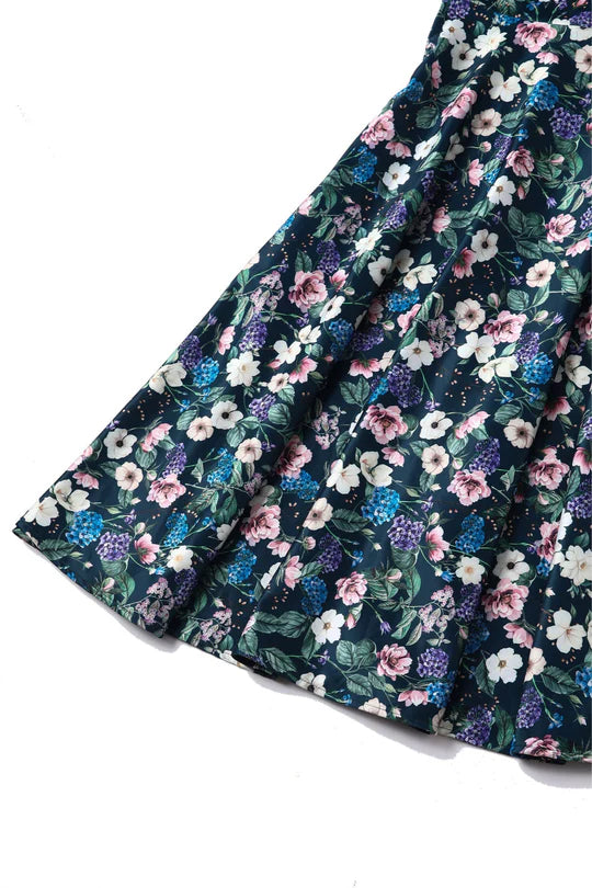 PREORDER - Scarlette Navy Blue Floral Swing Dress - Estimated dispatch 22nd of October