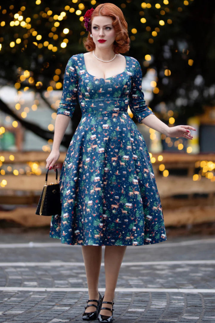 PREORDER - Scarlette Woodland Winter Swing Dress - Estimated dispatch 28th of October