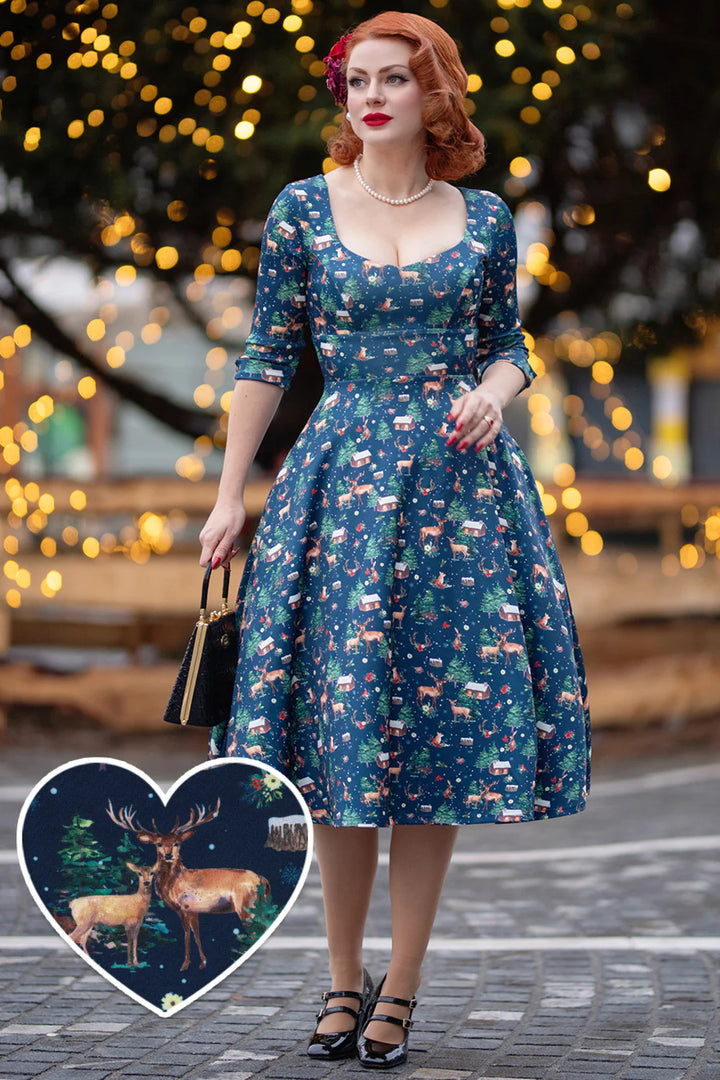 PREORDER - Scarlette Woodland Winter Swing Dress - Estimated dispatch 28th of October