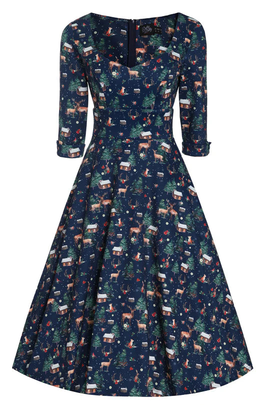 PREORDER - Scarlette Woodland Winter Swing Dress - Estimated dispatch 28th of October