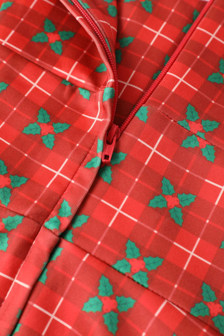 PREORDER - Scarlette Mistletoe Plaid Swing Dress - Estimated dispatch 5th of November