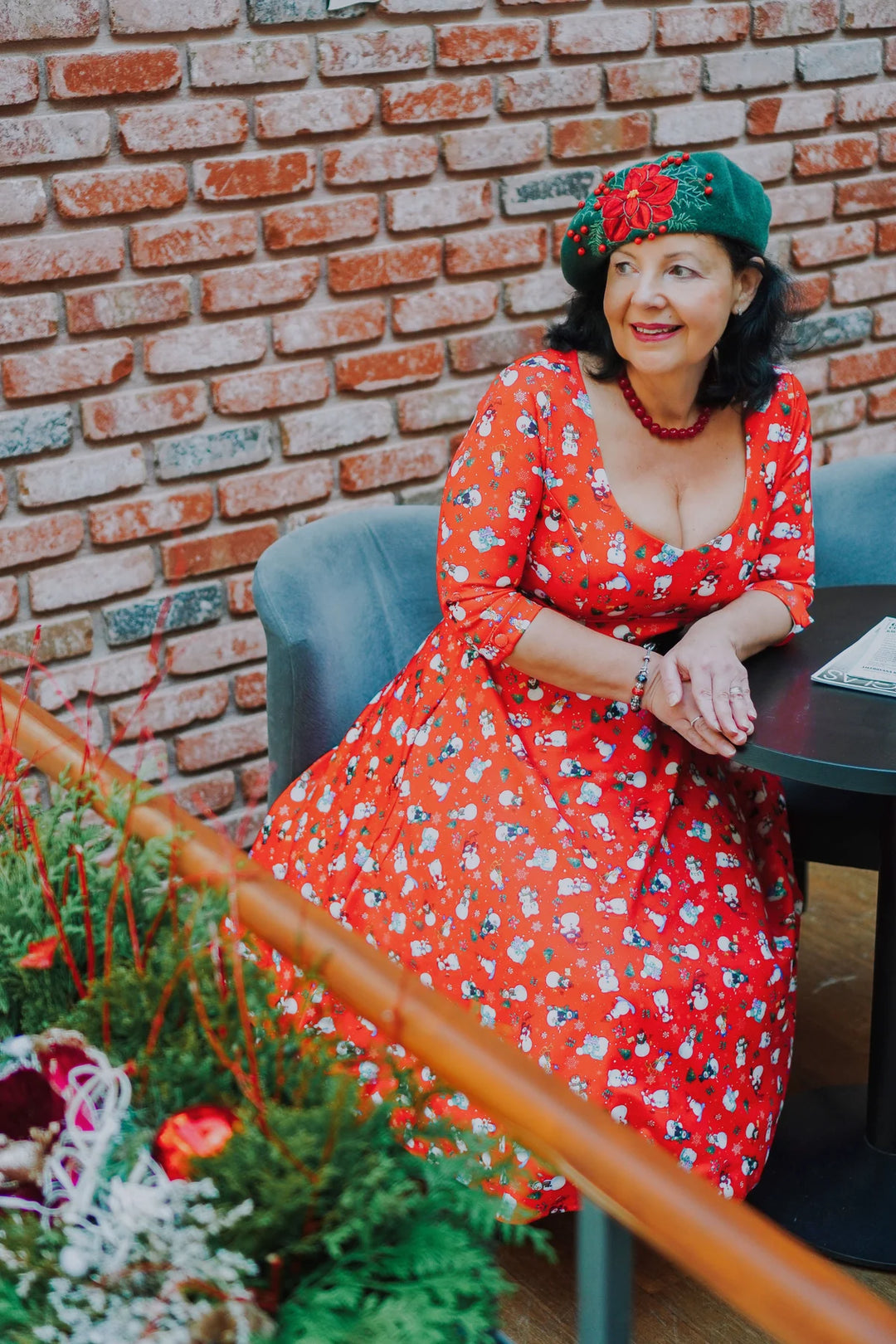 PREORDER - Scarlette Red Snowman Swing Dress - Estimated dispatch 5th of November
