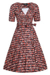 Matilda Library Book and Cat Wrap Dress