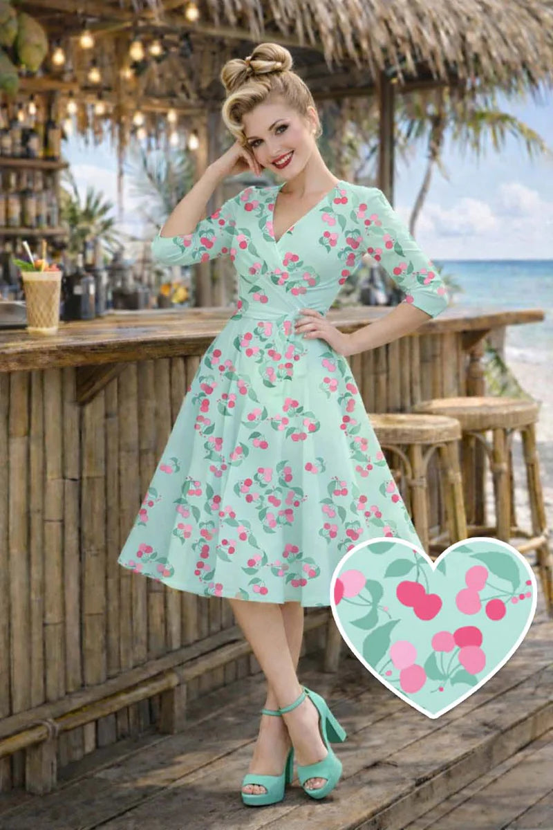 PREORDER - Matilda Cherry Wrap Dress - Expected dispatch date 3rd June