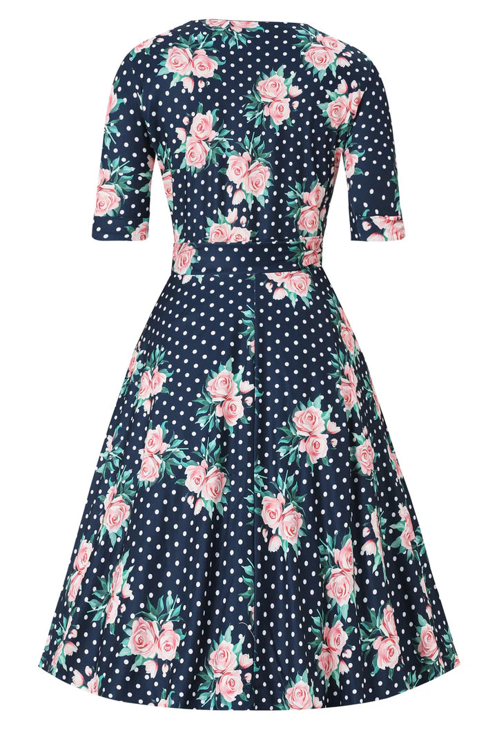 PREORDER - Matilda Rose & Polka Wrap Dress - Expected dispatch date 3rd June