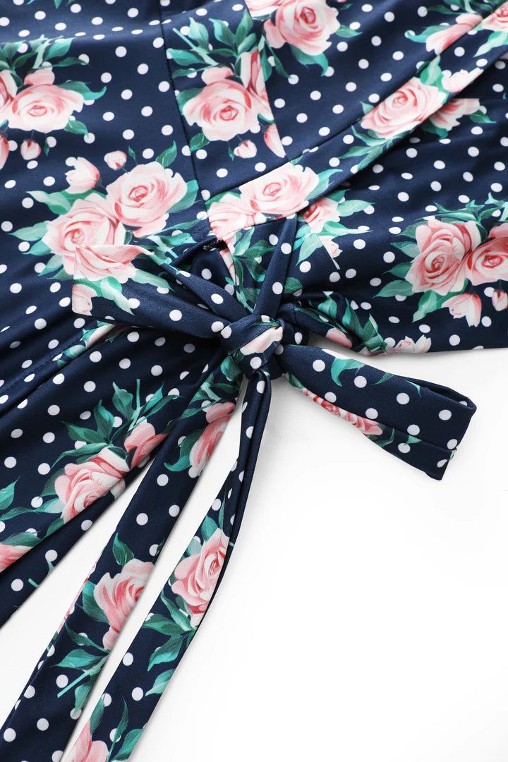 PREORDER - Matilda Rose & Polka Wrap Dress - Expected dispatch date 3rd June
