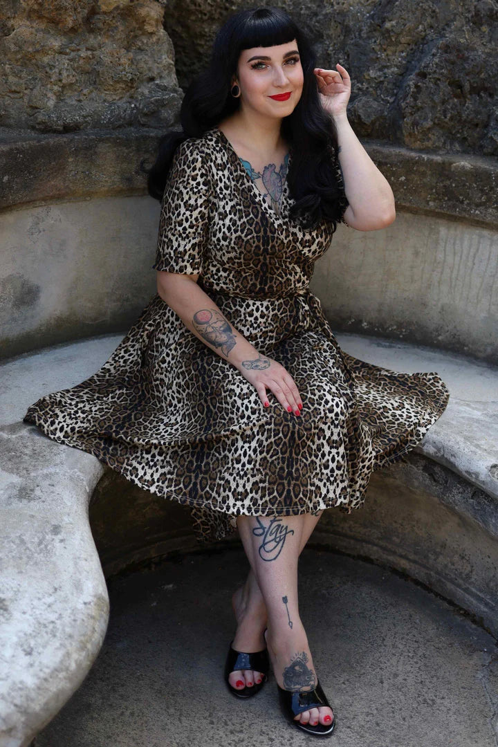 PREORDER - Matilda Cheetah Wrap Dress - Expected dispatch 6th August