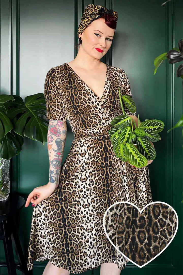 PREORDER - Matilda Cheetah Wrap Dress - Expected dispatch 6th August