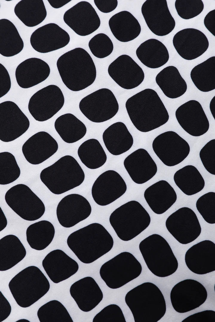 PREORDER - Matilda White & Black Pebble Wrap Dress - Expected dispatch date 3rd June