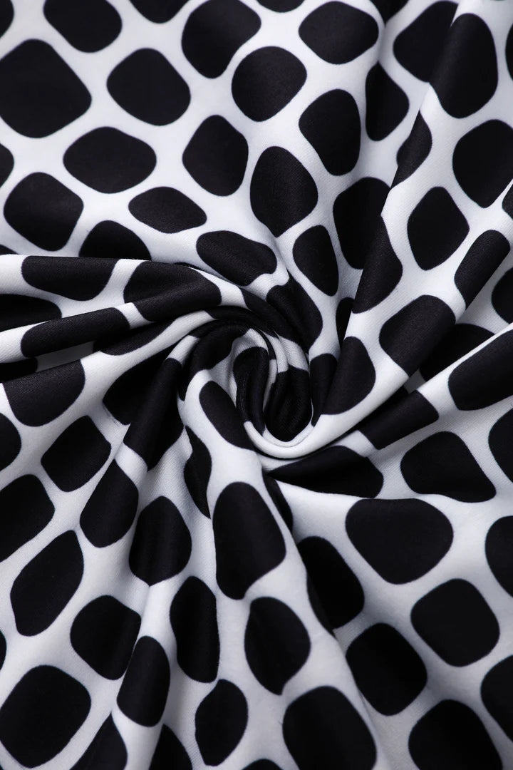 PREORDER - Matilda White & Black Pebble Wrap Dress - Expected dispatch date 3rd June