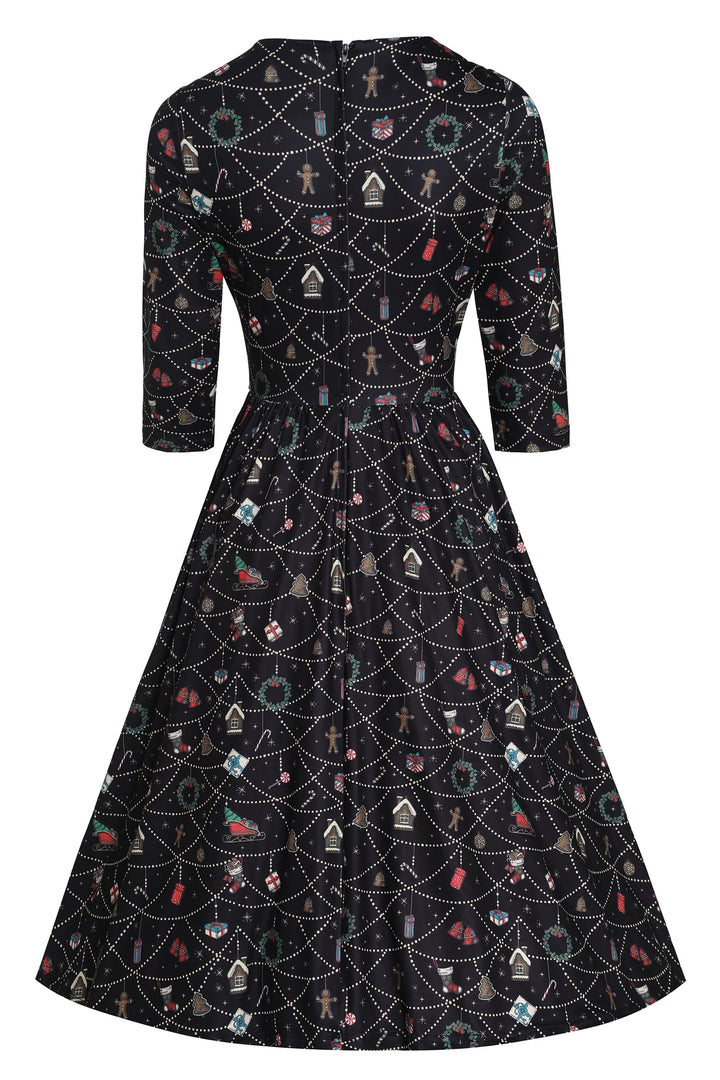 PREORDER - Billie Black Christmas Ornament Dress - Estimated dispatch 30th of October
