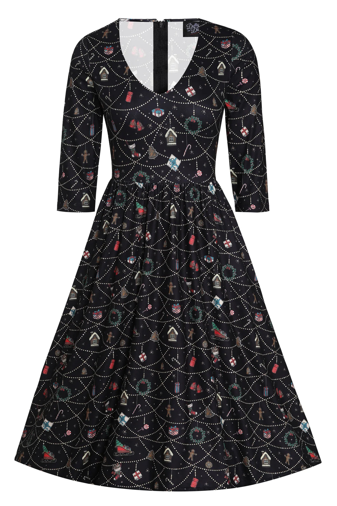 PREORDER - Billie Black Christmas Ornament Dress - Estimated dispatch 30th of October