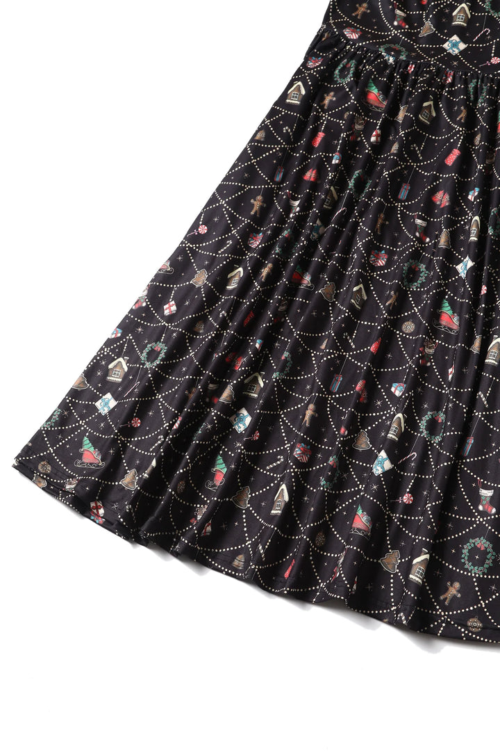 PREORDER - Billie Black Christmas Ornament Dress - Estimated dispatch 30th of October