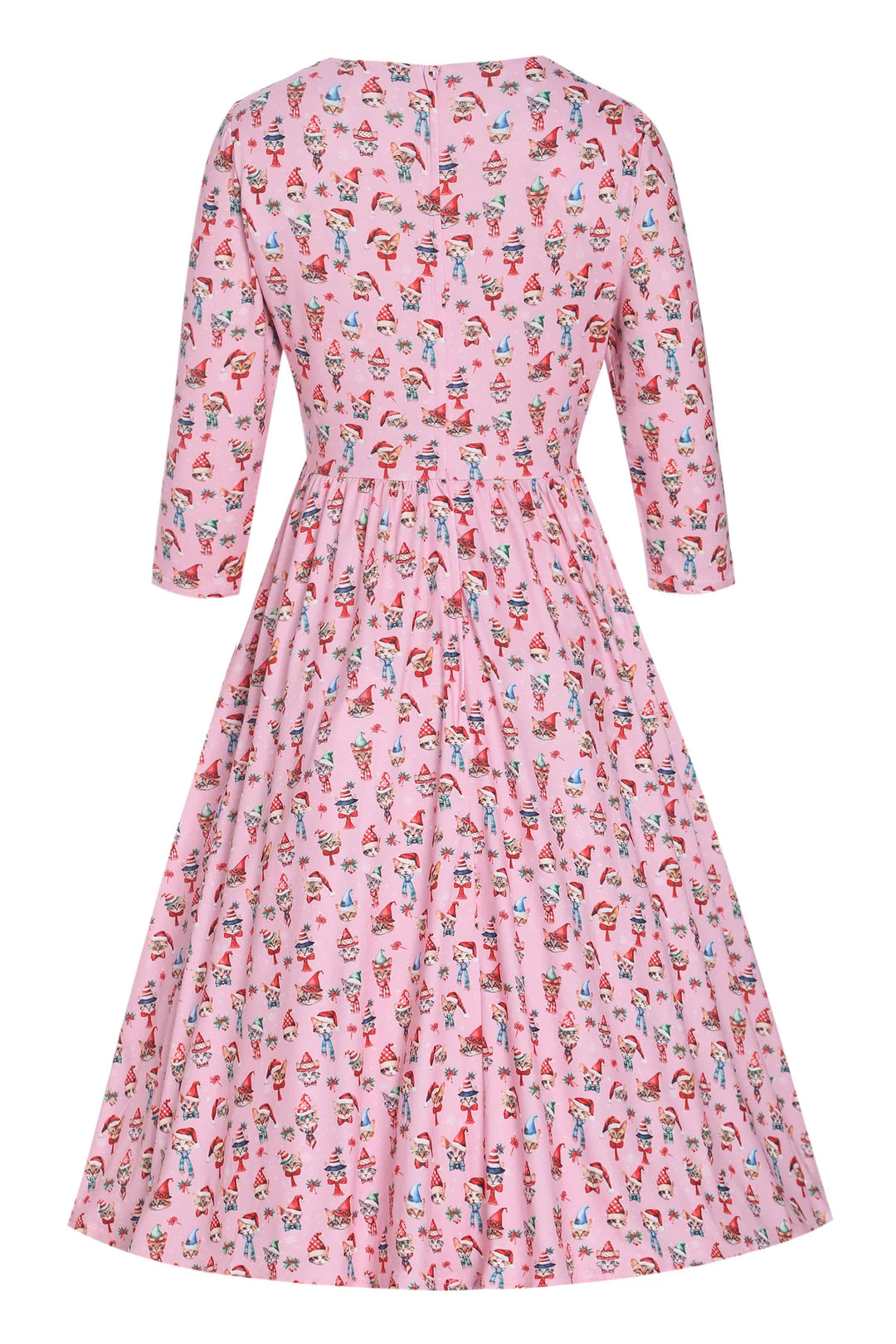 PREORDER - Billie Pink Christmas Cat Dress - Estimated dispatch 30th of October