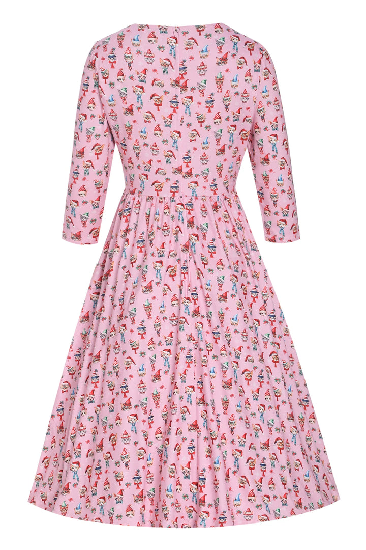 PREORDER - Billie Pink Christmas Cat Dress - Estimated dispatch 30th of October