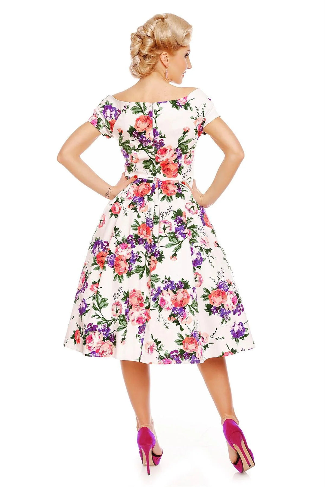 PREORDER - Lily White Floral Swing Dress - Expected dispatch 15th of September