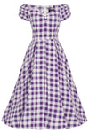 Lily Swing Dress in Purple Gingham