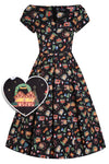 Lily Christmas Fair Swing Dress in Black - Preorder for dispatch 29th October