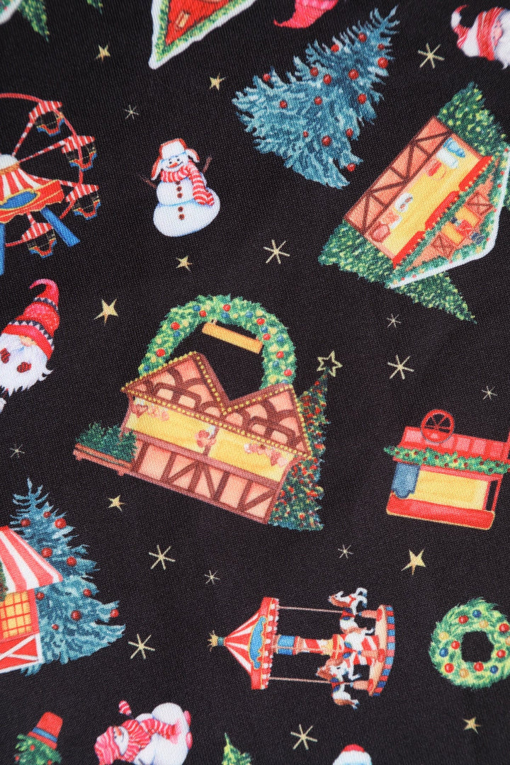 PREORDER - Lily Black Christmas Fair Swing Dress - Estimated dispatch 3rd of November